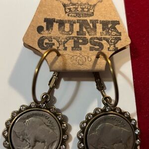 Junk Gypsy Gold and Silver Coin Earrings